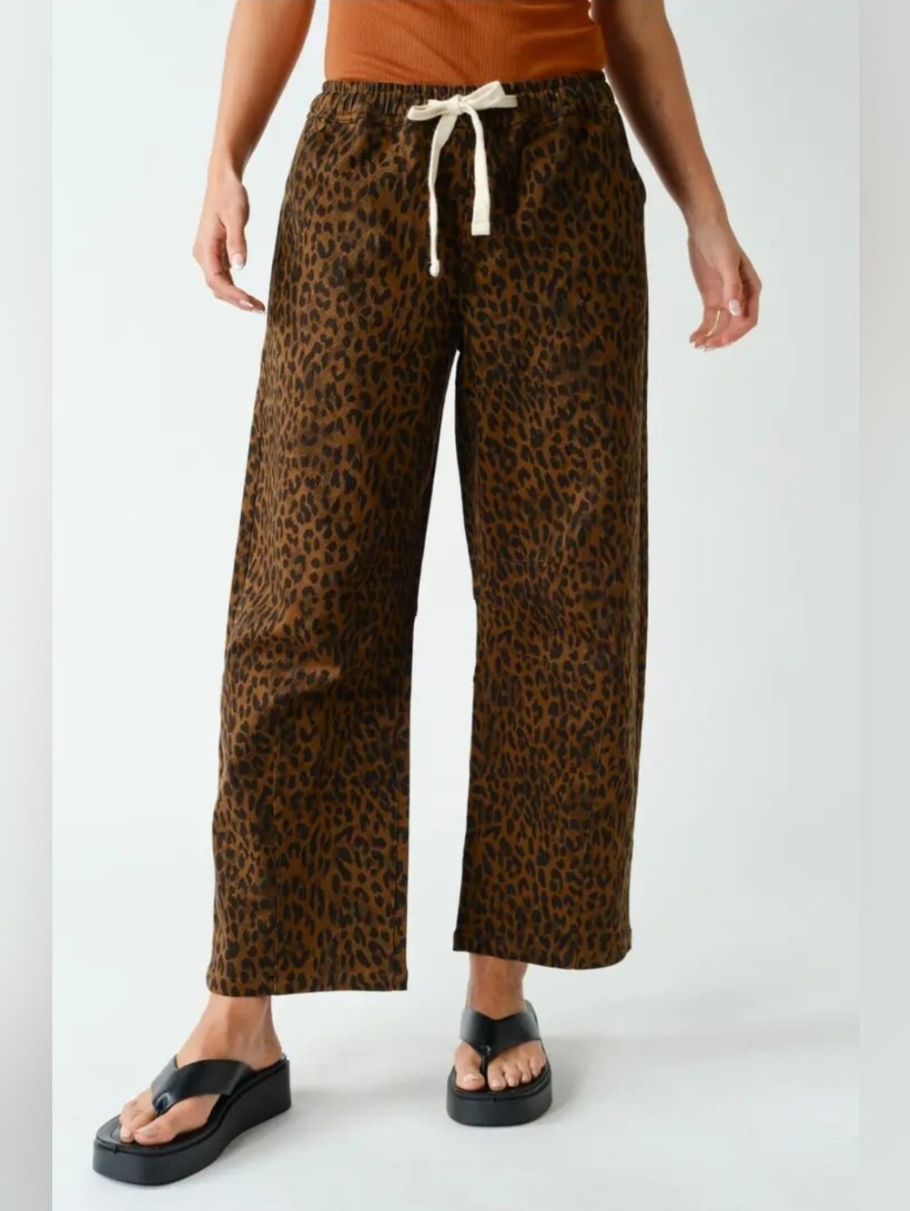 Leopard Drawstring Pants - Picture 2 of 4